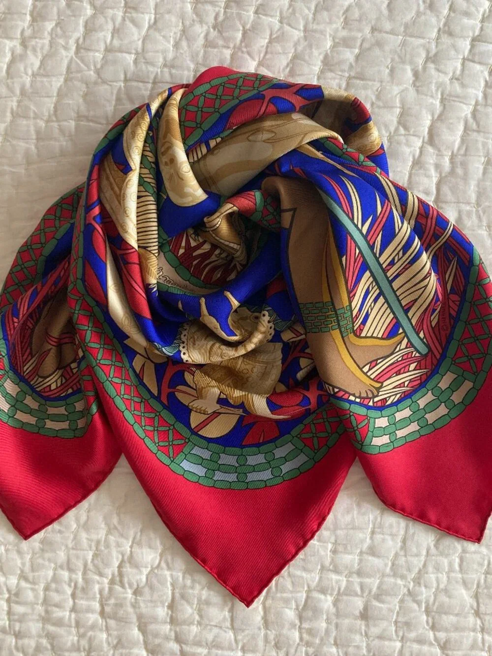 Vintage Hermes Tresor Royal du Benin Silk Scarf